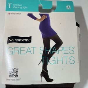 No nonsense Great Shapes Opaque Shaping Tights Espresso Brown‎ sz M Made USA